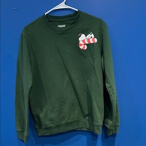 Peanuts Dark Green Crewneck Sweater with Snoopy